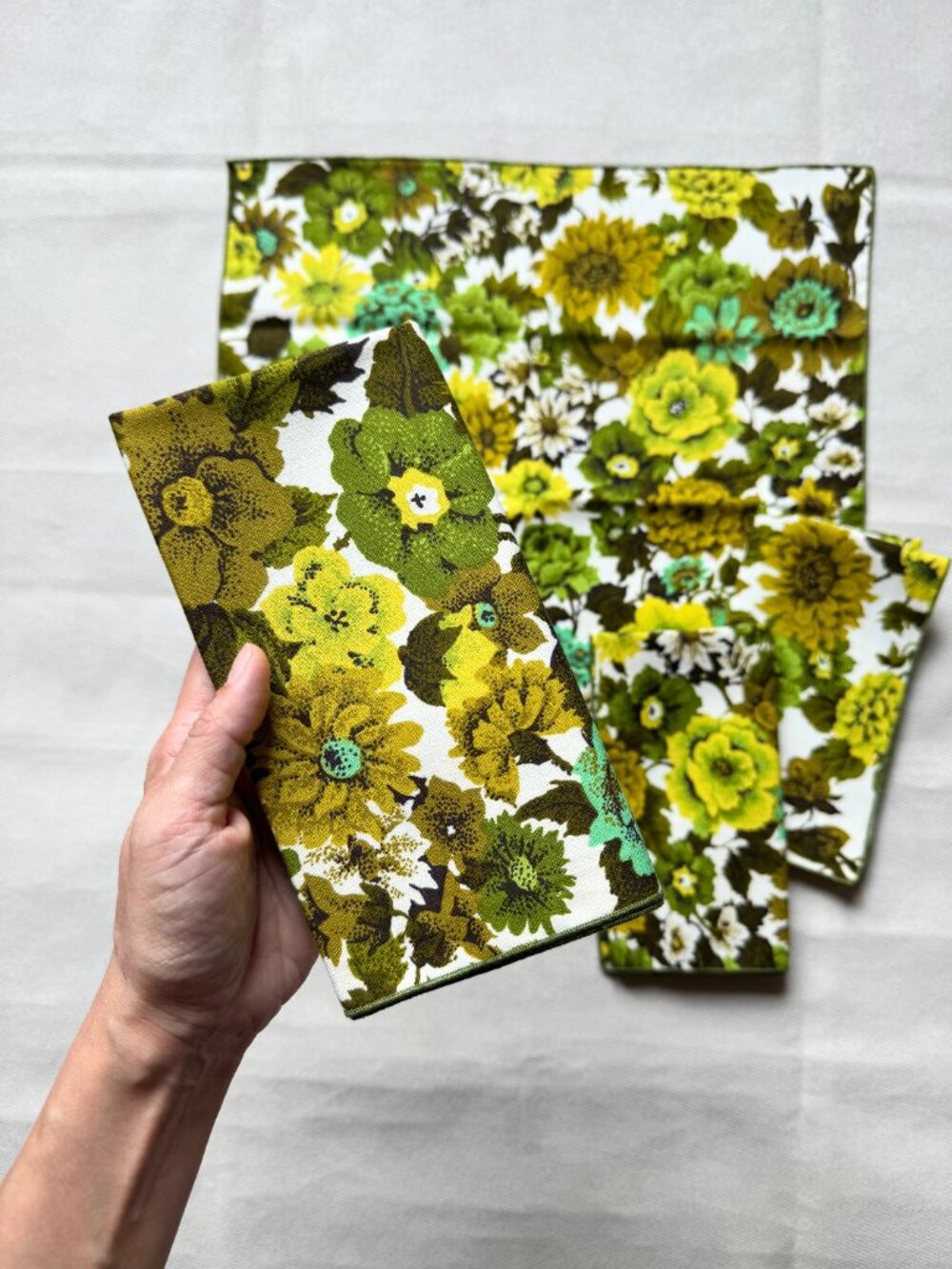 Floral Vintage Napkins Set MCM Leacock Cotton 4 pc - Picture 11 of 14